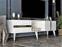 Hanah Home Soporte de TV Vania Blanco y Dorado